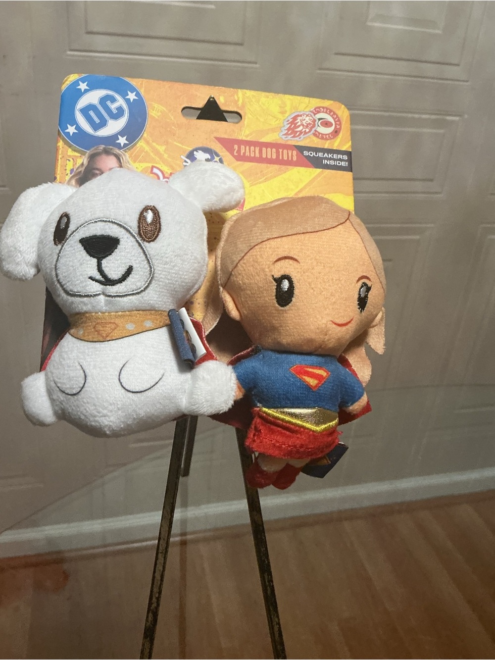 Gmason Comics Supergirl & Doggie 4.5”Plush Doll & Dog With Clinker & squeaker